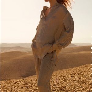 Wrinkle Satin Effects Pants